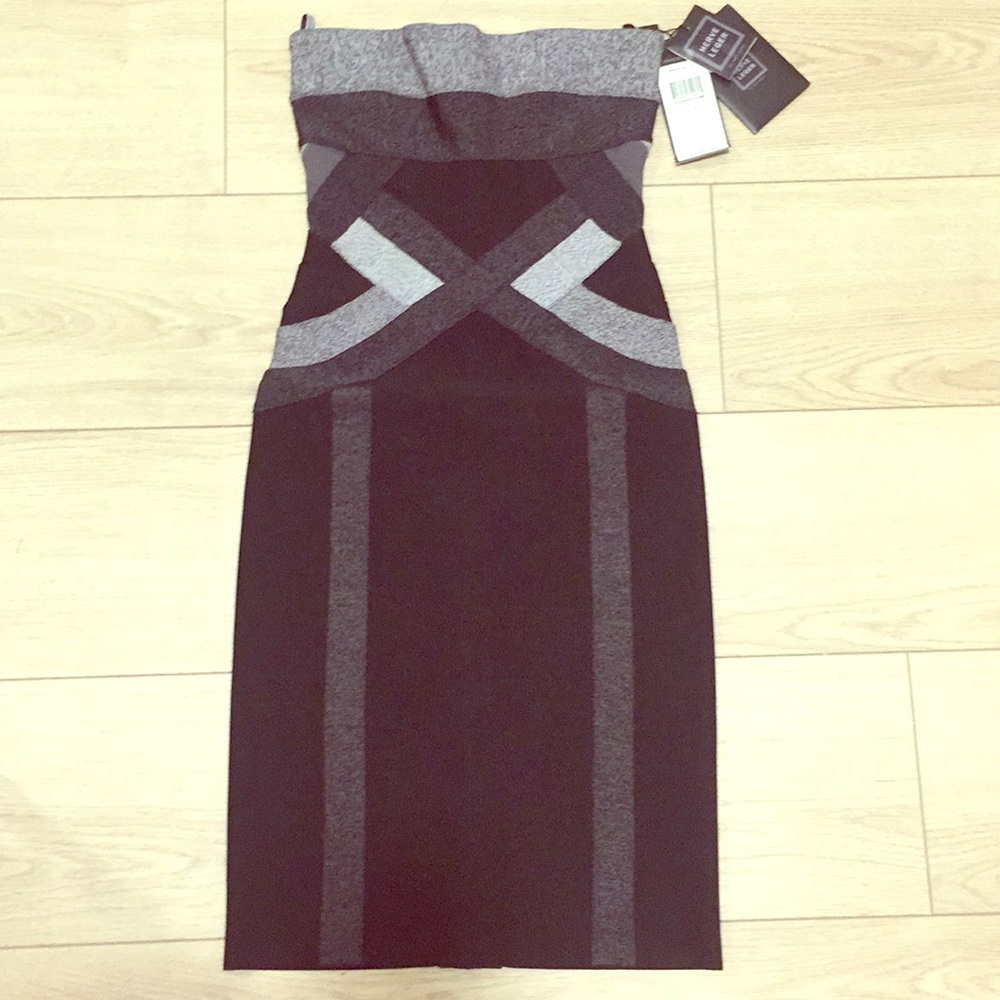 NWT Herve Leger Black Strapless Dress